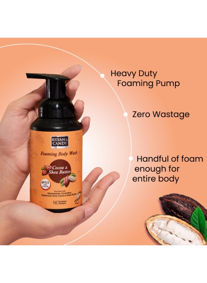 Bryan & Candy Cocoa & Shea Butter Foaming Body Wash, pH 5.5 Skin Friendly, 250 ml, No Loofah Required - Image 4