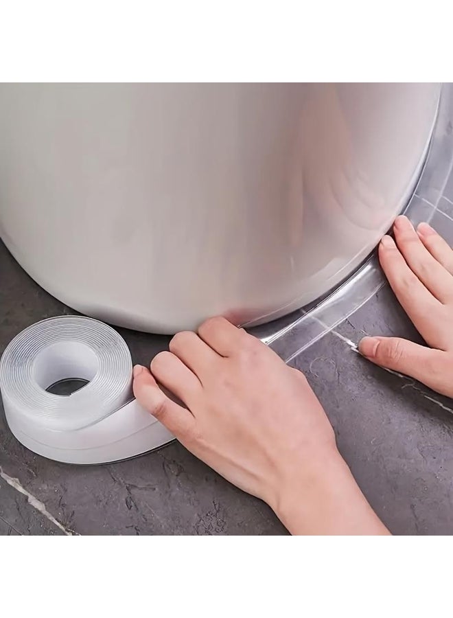 1pc Self-Adhesive Caulk Tape for Bath and Toilet - Waterproof Sealant Strip for Sink, Bathroom, and Bathtub - Easy to Apply and Durable Protection 