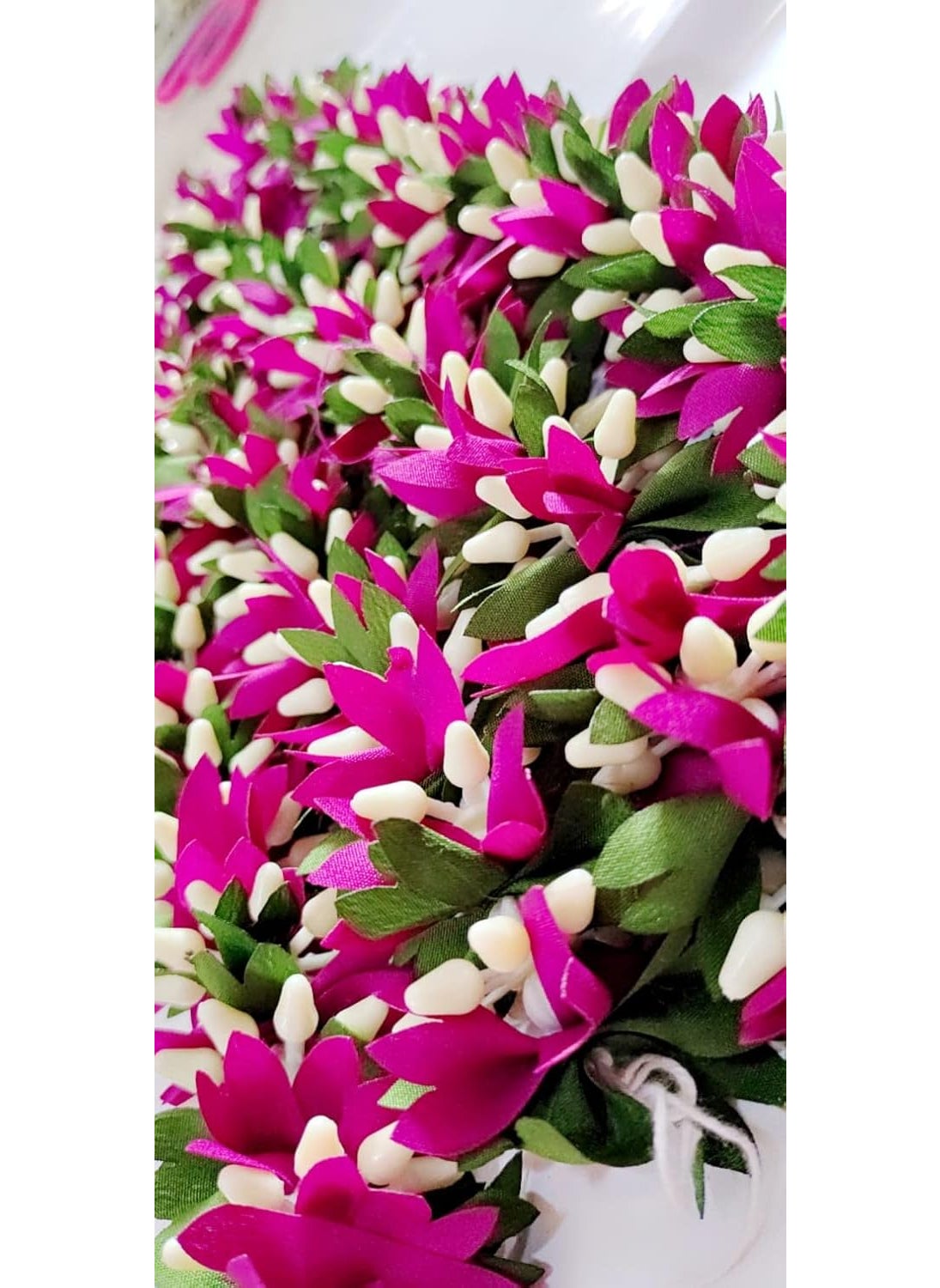 PMW pmw Artificial Flower Mala for Decoration Pack of 4 for Baratanatyam Kuchipudi Kathak Purple Colour Artificial Flower Mala  - Image 2