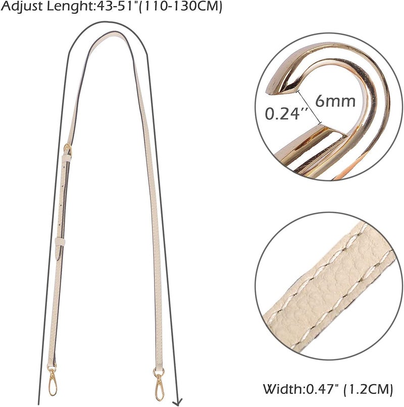 Live Up Full Grain Purse Strap Genuine Leather Replacement for Cross Body Bag Handbags - Image 2