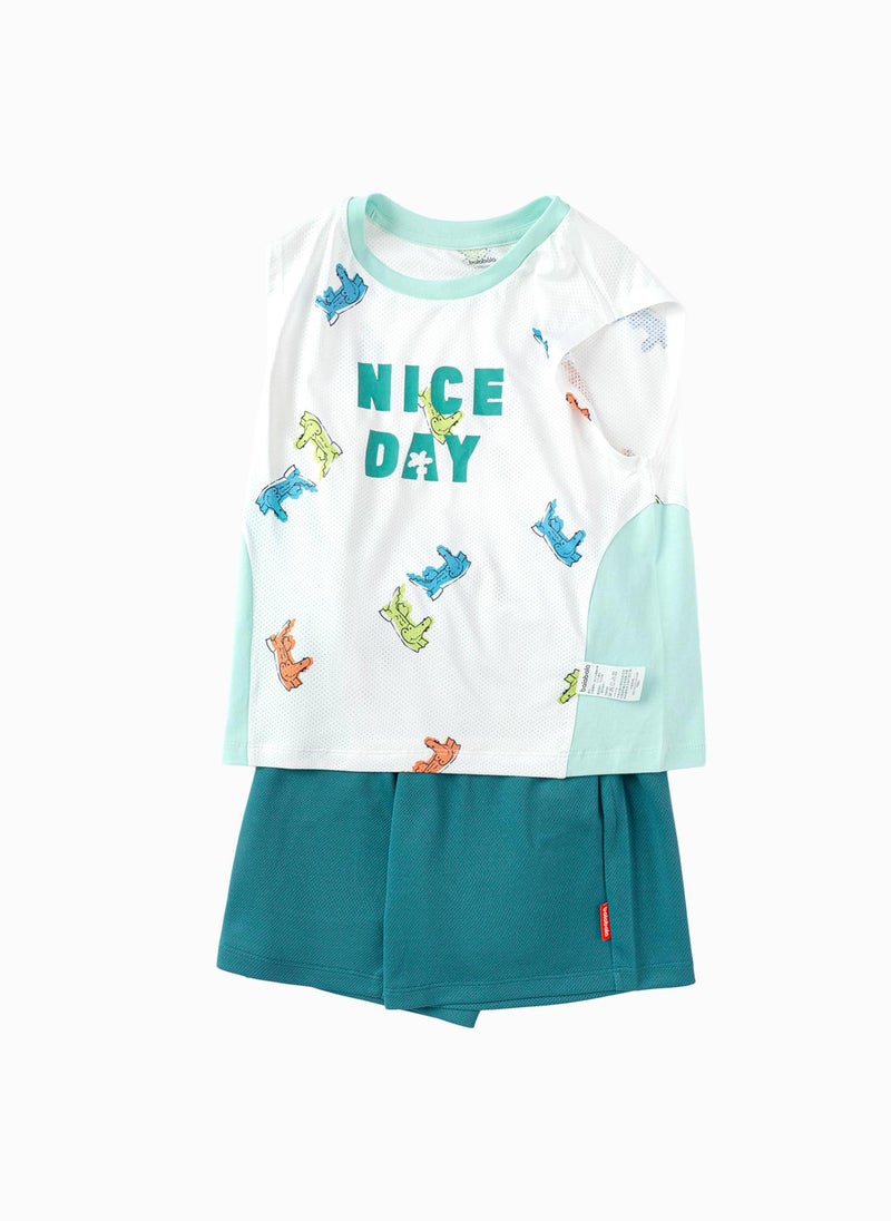 Balabala Toddler Boy Knit short sleeve suit  - Image 4