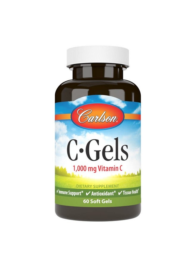 Carlson - C-Gel, 1000 mg Vitamin C, Immune Support & Tissue Health, Antioxidant, 60 Soft gels - Image 1