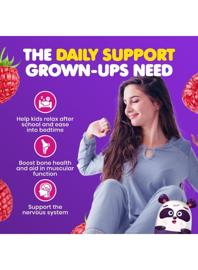 دكتور موريتز حلوى سترات المغنيسيوم المهدئة للأطفال والكبار - خالية من الكائنات المعدلة وراثيًا، وخالية من السكر - بنكهة التوت - عبوتان (60 قطعة) - Image 5