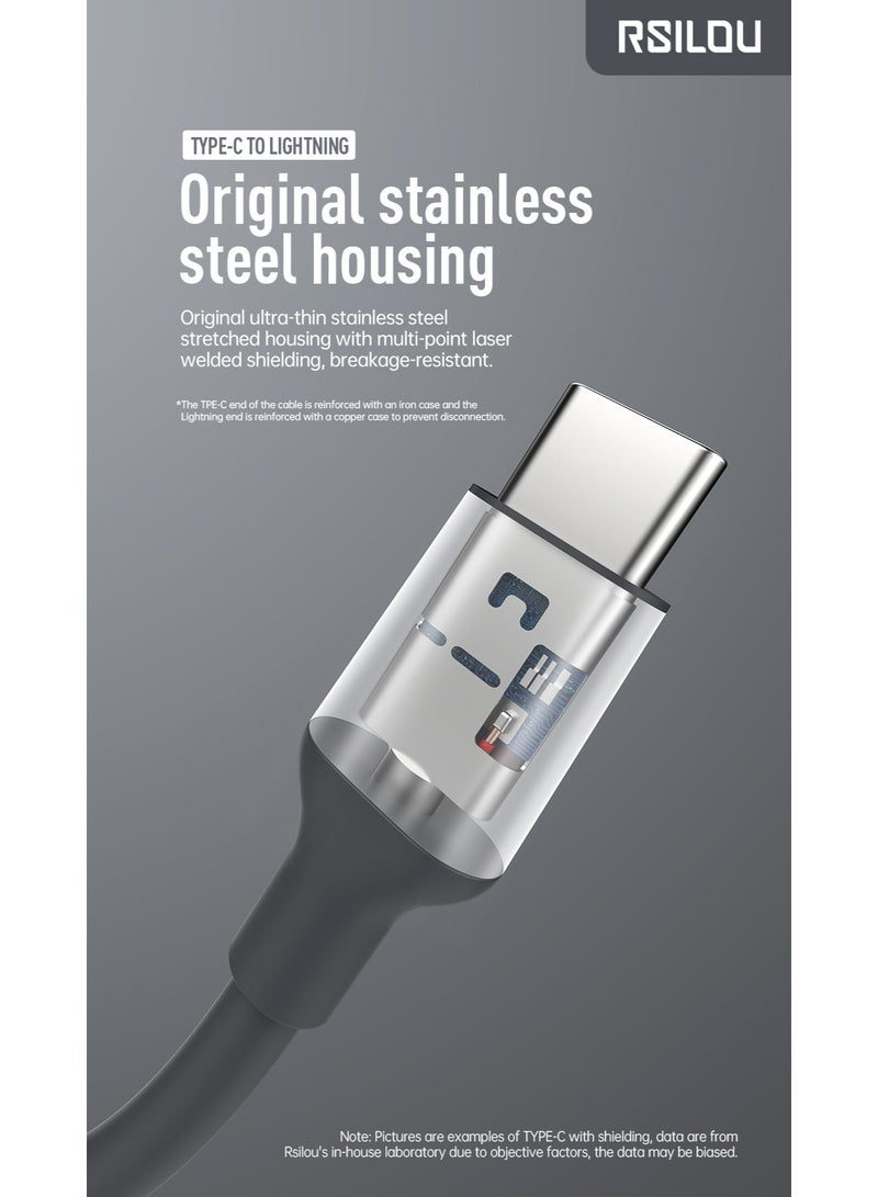 rsilou Type-C to Lightning Fast Charging Data Cable (120cm) - Image 5