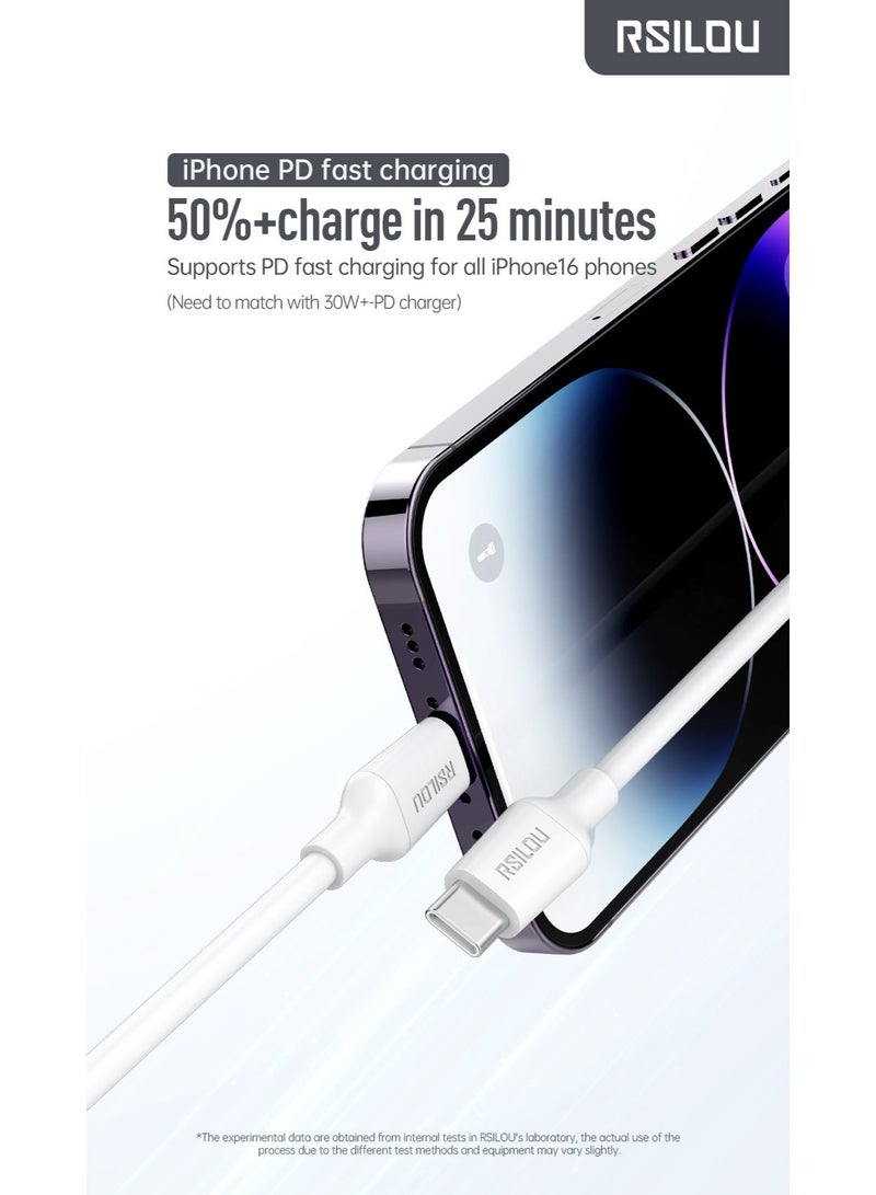 RSILOU-R2031 Type-C to Lightning Fast Charging Data Cable (120cm) | 20W PD Compatible | Durable & Tangle-Free Design | High-Speed Sync Cable for iPhone, iPad, and AirPods - Image 4