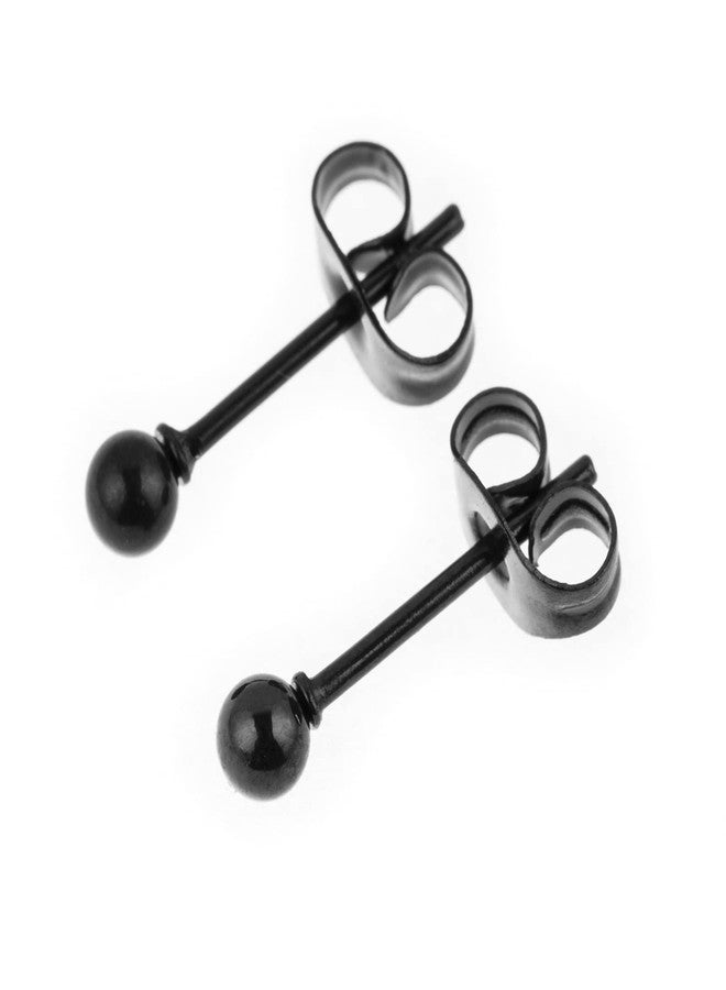 Memsion 316L Surgical Steel Earrings Hypoallergenic Black Ball Stud Earrings Set for Women Men Nickel Free Cartilage Ear Rings 3Pairs of 3mm Ball Stud Earrings - Image 5