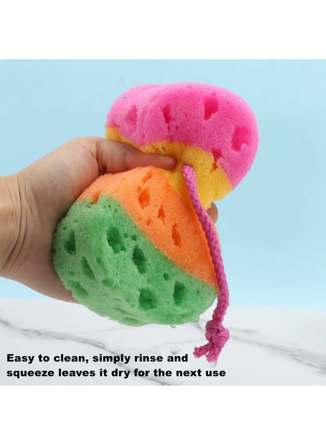 BTYMS 3 Pieces Exfoliating Bath Sponge Body Sponges Shower Loofah Soft Bathing Pouf Foam Lufa Body Scrubber - Image 5