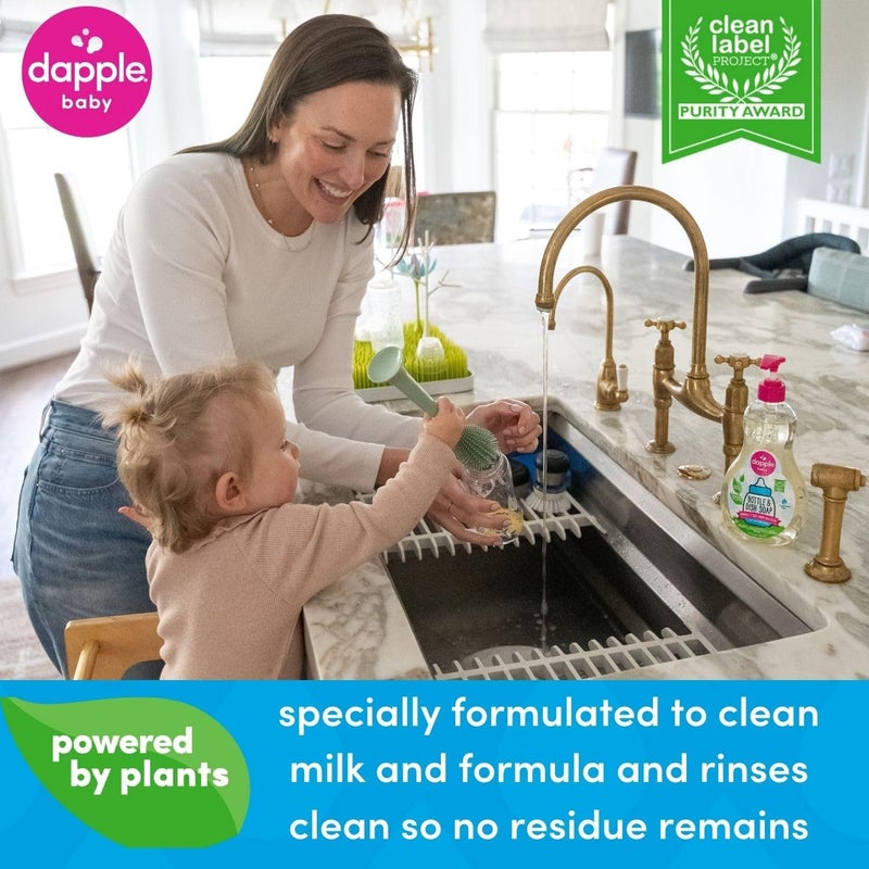 dapple Baby Bottle Soap & Dish Soap Refill by Baby, Fragrance Free, Plant Based Dish Liquid for Dishes & Baby Bottles - Hypoallergenic Soap, Liquid Soap Refill, 30 Fl Oz (Pack of 2) - Image 2