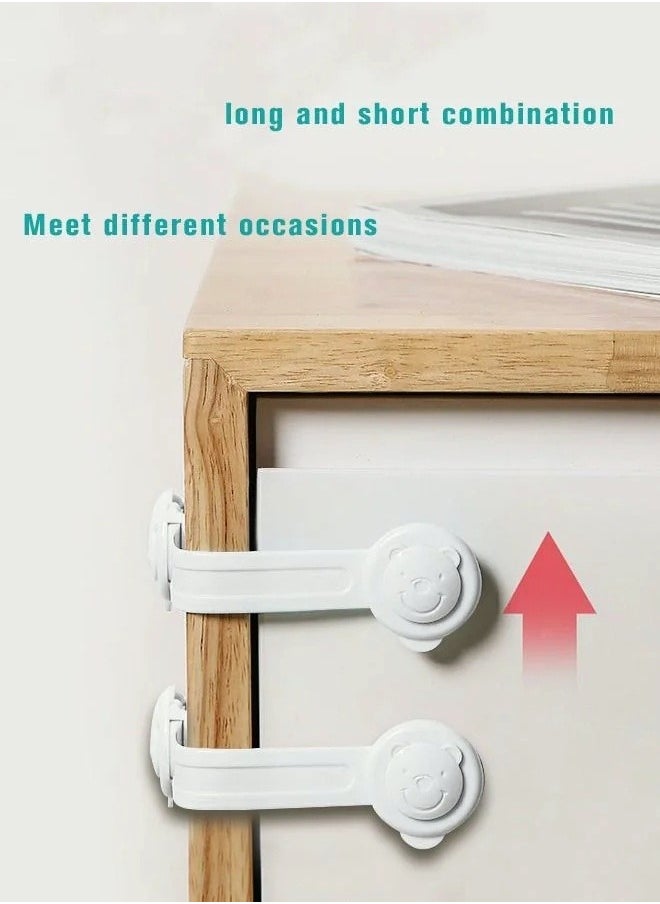 MIXDE Child Safety Strap Locks (16 Pack) Baby Locks for Cabinets and Drawers, Toilet, Fridge & More. 3M Adhesive Pads. Easy Installation, No Drilling Required, White  - Image 2