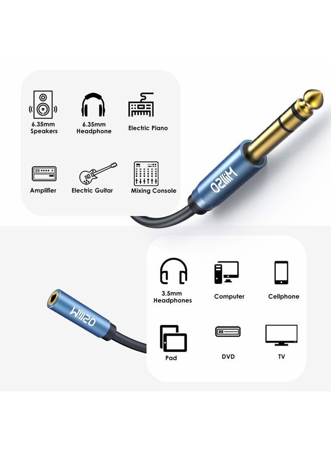 MillSO 1/4 to 3.5mm Headphone Adapter (10 Feet) TRS 6.35mm 1/4 Male to 3.5mm 1/8 Female Stereo Jack Audio Adapter for Amplifiers, Guitar Amp, Keyboard Piano, Home Theater, Headphones - Image 4