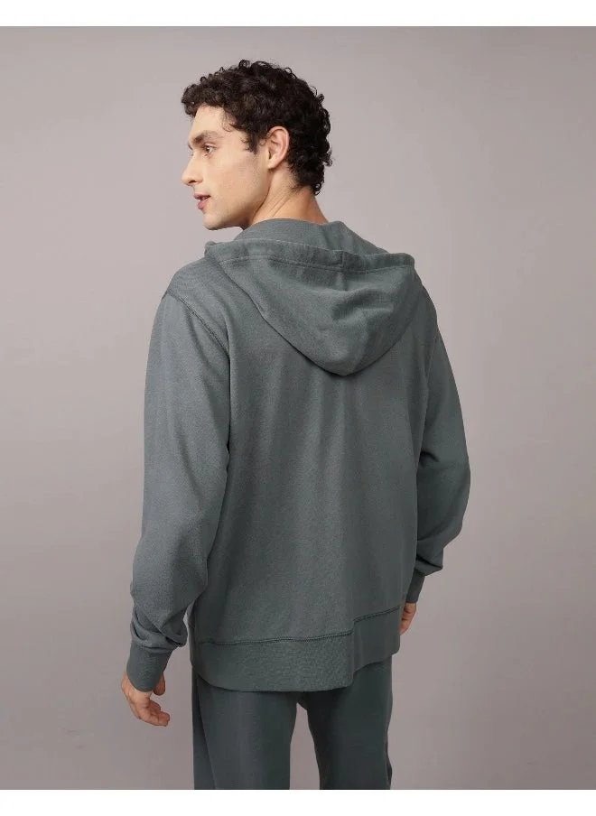 American Eagle AE Logo Graphic Zip-Up Hoodie