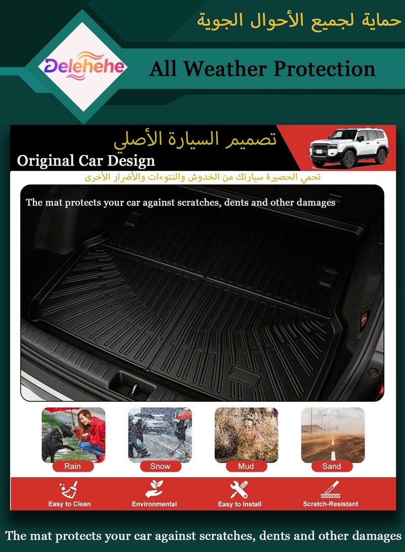 Delehehe LC300 Cargo Liner - Trunk Mat for Toyota Land Cruiser LC300 2022-2025 5-7 Seats,Custom Fit Car Trunk Mat,All Weather Cargo Mat for LC300 Accessories,100% Protection TPE - Easy-to-Wash - Image 3