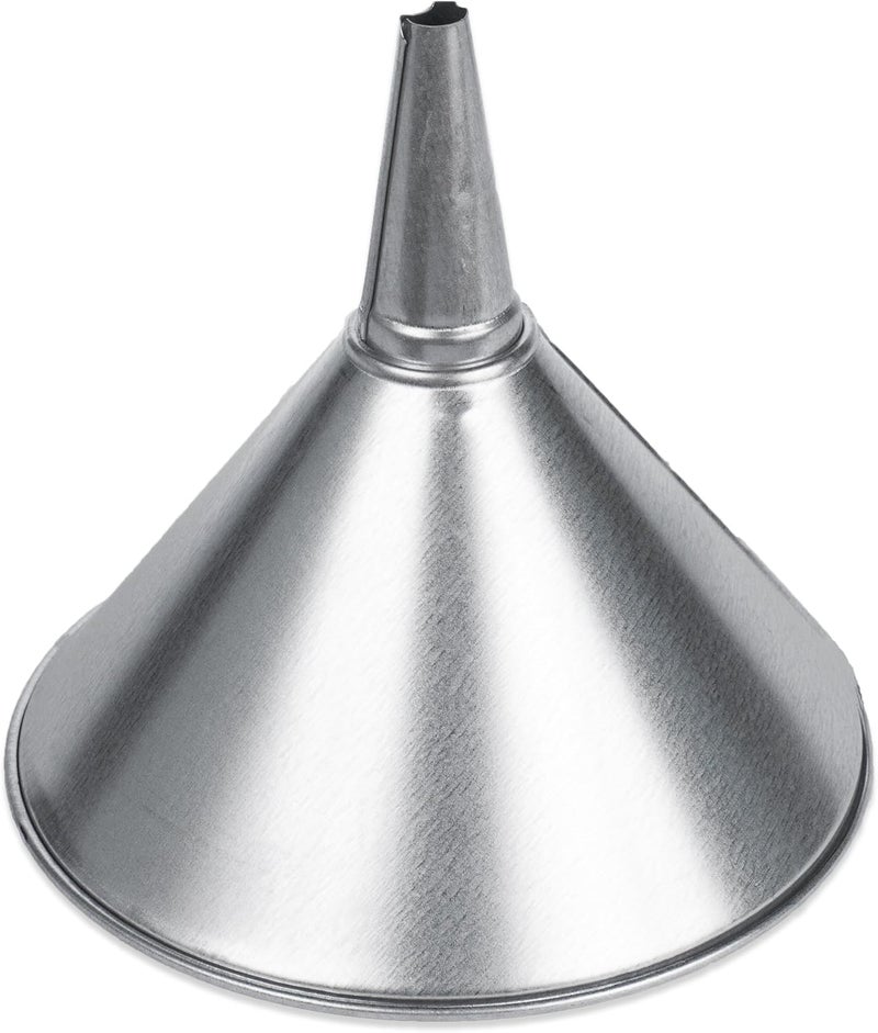 94473 Funnel King 2 quart, 8" Center Spout Funnel with Removable Brass Strainer Screen, Galvanized, General Purpose