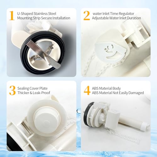 Lychee Light Flush Valve Replacement Parts for One-piece Toilets, 2 Inch Toilet Tank Rapir Kit Compatible with American Standard, TOTO & Duravit 0157010092(1 Pack) - Image 3