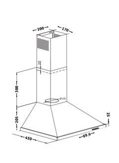 XPER Pyramidal Hood - 89.6 cm - Turkish - Steel - XPHO90PYS  - Image 5