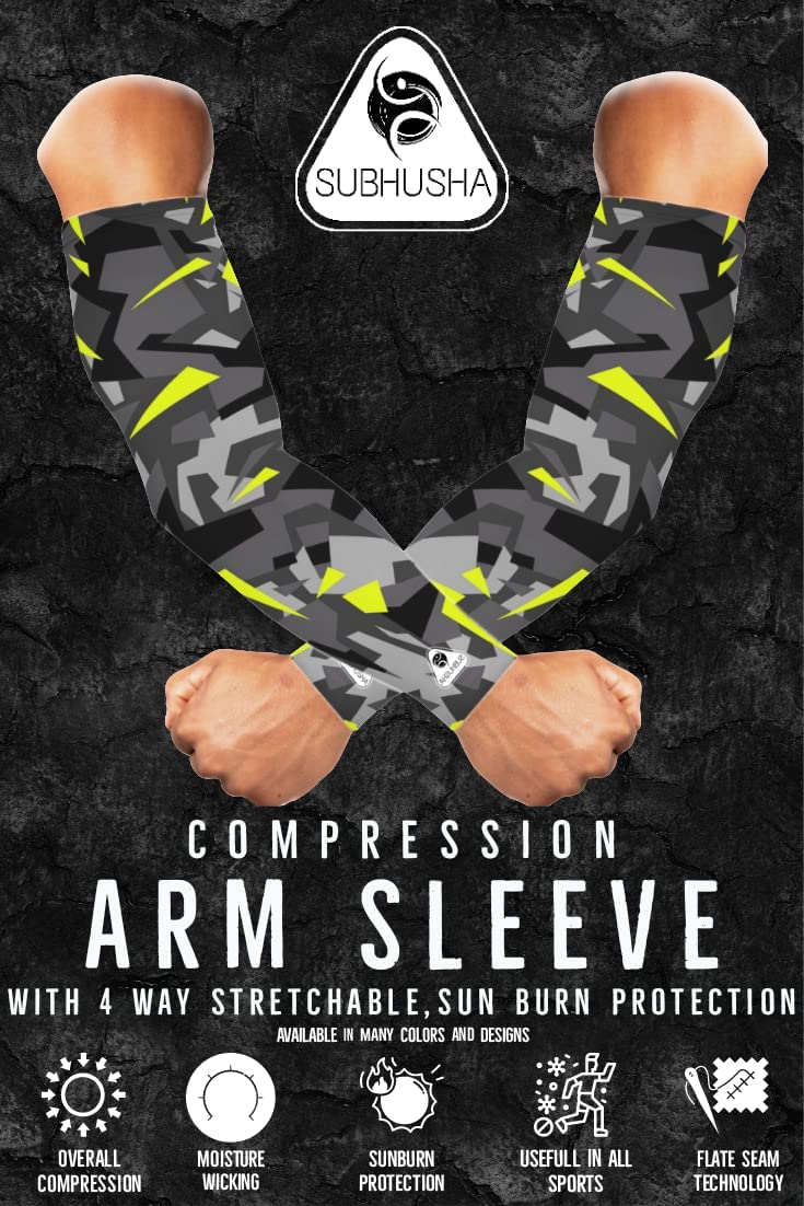 SUBHUSHA Arm Sleeve Unisex Sports Compression Sun Protection UV UPF 50 Cooling Sleeve Tattoo Cover Up Men & Women Cycling Cricket Biking Riding Golf Football Basketball & Running DP13 - Image 5