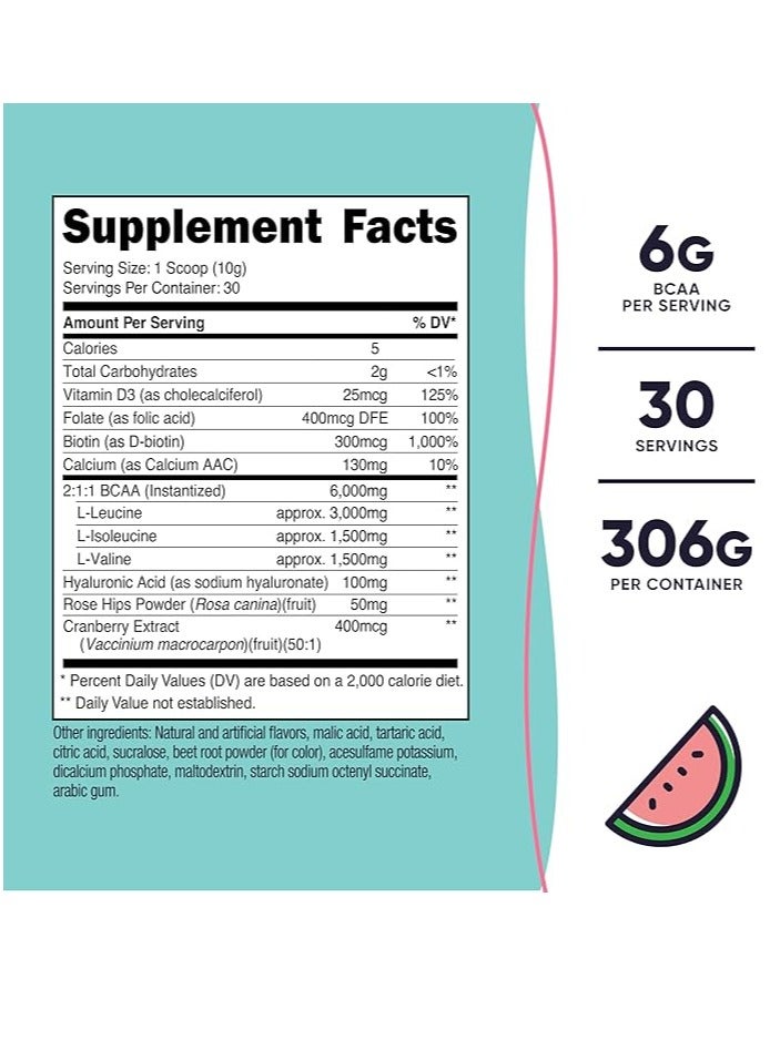 BCAA للنساء بالبطيخ، 10.9 أونصة، 30 حصة - Image 2