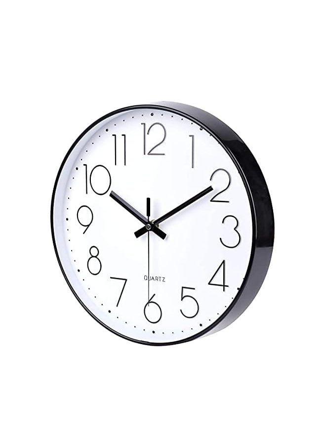 QUARTZ Wall Clock, Silent Non Ticking Quality Quartz Battery Operated, Round Easy to Read, Silent Wall Clock for Bedrrom, Living Room, Kitchen, Office, School Home Decor (Black)  - Image 5