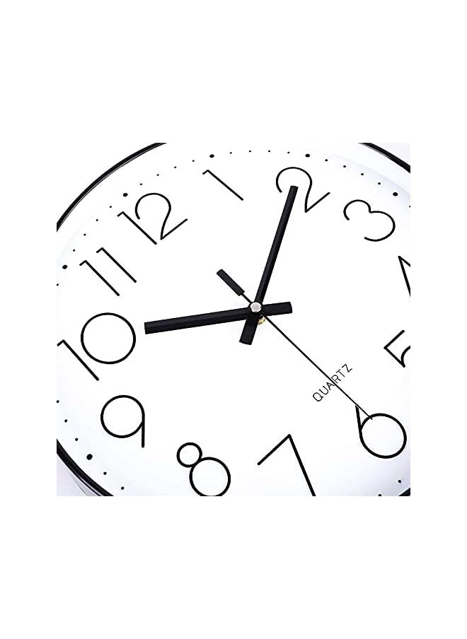 QUARTZ Wall Clock, Silent Non Ticking Quality Quartz Battery Operated, Round Easy to Read, Silent Wall Clock for Bedrrom, Living Room, Kitchen, Office, School Home Decor (Black)  - Image 4