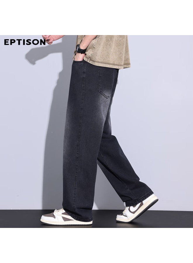 EPTISON Yipintiancheng Spring Summer New Wide-leg Jeans Men's American High Street Loose Washed Straight-leg Pants - Image 5