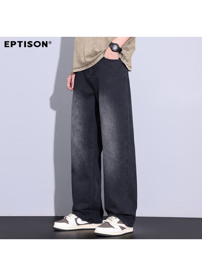 EPTISON Yipintiancheng Spring Summer New Wide-leg Jeans Men's American High Street Loose Washed Straight-leg Pants - Image 1