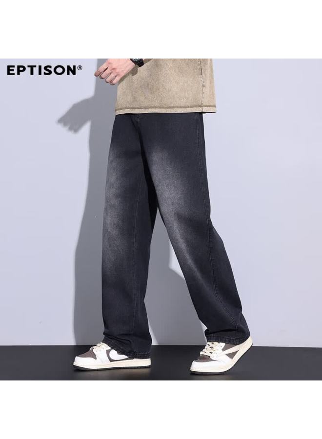 EPTISON Yipintiancheng Spring Summer New Wide-leg Jeans Men's American High Street Loose Washed Straight-leg Pants - Image 4