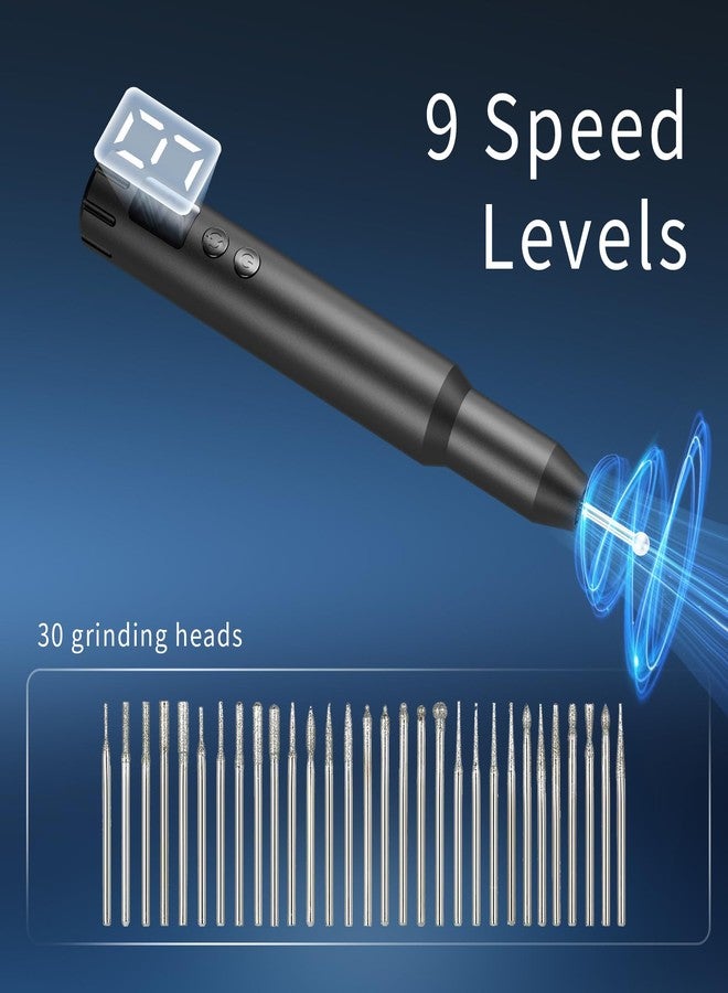 CBVCBV Wireless Engraving Pen Kit for Jewelry, Wood, Metal, Glass & Plastic - Cordless DIY Engraver with 30 Bits & Polishing Function, Portable Tool for Artists, Craftsmen, (Black - Upgraded Version) - Image 4