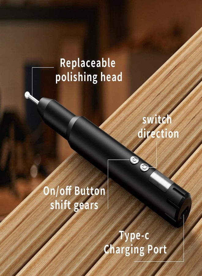 CBVCBV Wireless Engraving Pen Kit for Jewelry, Wood, Metal, Glass & Plastic - Cordless DIY Engraver with 30 Bits & Polishing Function, Portable Tool for Artists, Craftsmen, (Black - Upgraded Version) - Image 2
