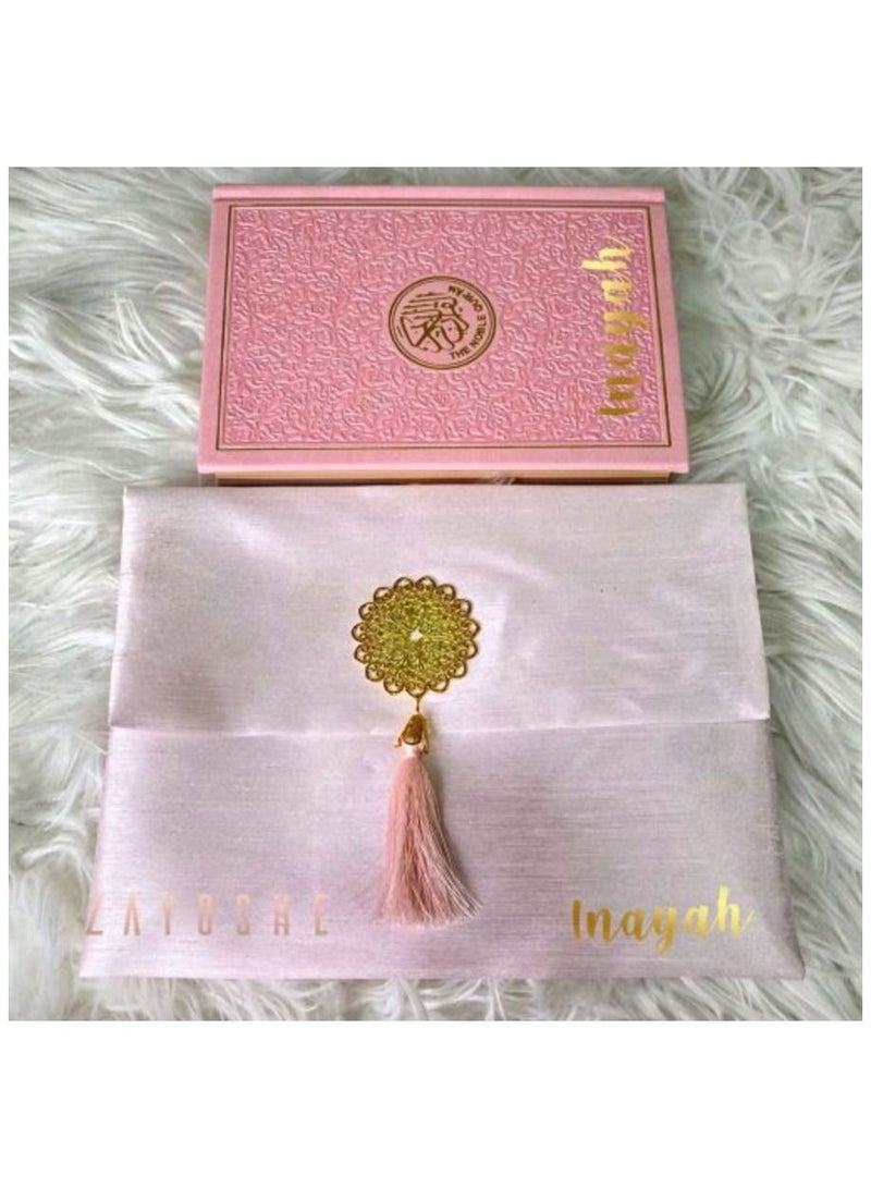 ZAYOSHE Rainbow Quran With Pouch – Light Pink - Image 2