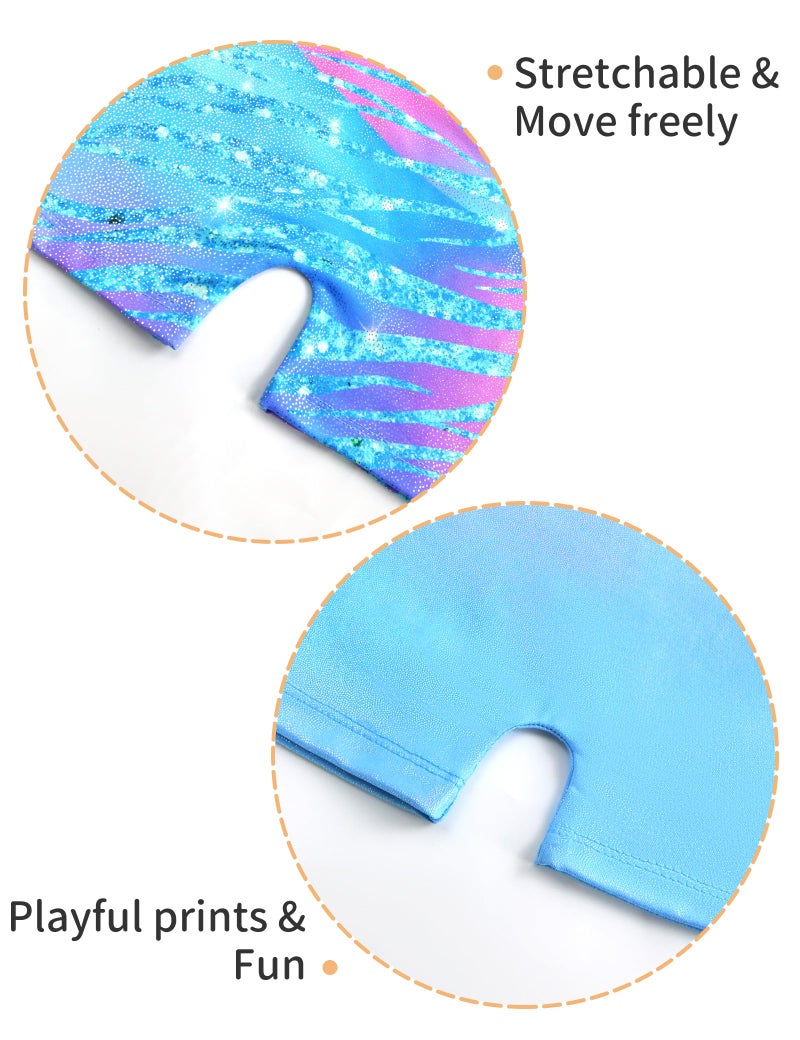 Nokecina Gymnastics Leotards for Girls Size 6-7 Years Old 2 Packs Blue Green Tumbling Unitards - Image 5
