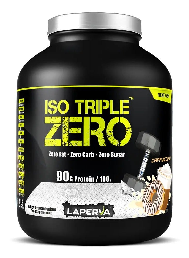 Laperva Iso Triple Zero Next Generation Whey Protein Cappuccino 4 LB | High Protein Powder | Soy Free, Gluten Free, Lactose Free | Zero Sugar, Fat & Carbs - Image 1