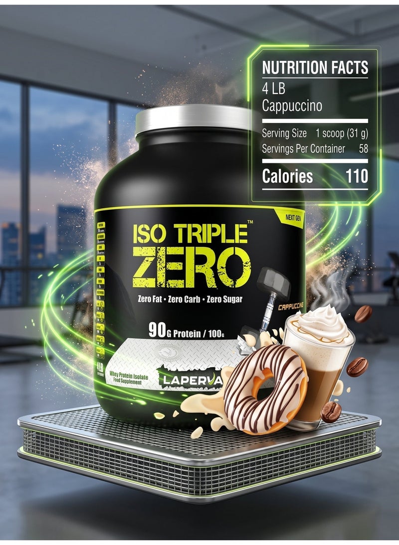 Laperva Iso Triple Zero Next Generation Whey Protein Cappuccino 4 LB | High Protein Powder | Soy Free, Gluten Free, Lactose Free | Zero Sugar, Fat & Carbs - Image 5