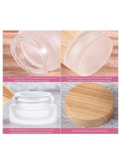 FUFU 6Pcs Glass Cosmetic Containers Empty Sample Jars with Bamboo Wood Leakproof Lids gram Capacity Makeup Sample Containers for Lotion Cream Cosmetic  - Image 4