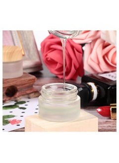 FUFU 6Pcs Glass Cosmetic Containers Empty Sample Jars with Bamboo Wood Leakproof Lids gram Capacity Makeup Sample Containers for Lotion Cream Cosmetic  - Image 2