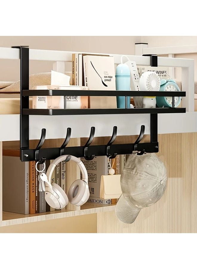 5 Pack Black No Drill Door Hooks Heavy Duty Steel Wall Mounted Bathroom Storage Rack - Image 5