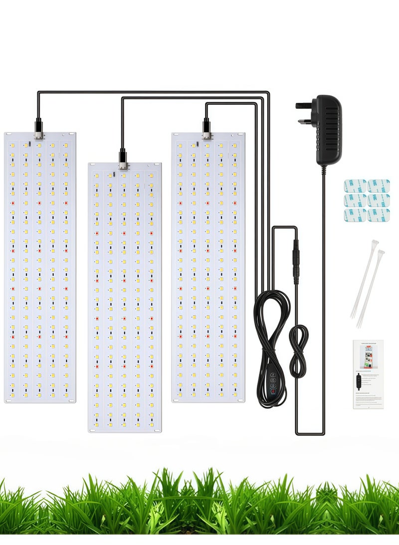 VELARO 3 Pack LED Grow Light Panels 405 LEDs, Full Spectrum Plant Light with Auto Timer & Dimming, Ultra Thin Quantum Board for Indoor Plants, Seedlings & Succulents - Image 1