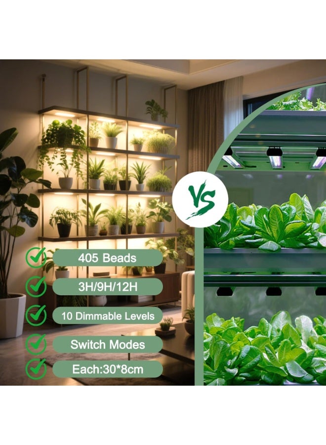 VELARO 3 Pack LED Grow Light Panels 405 LEDs, Full Spectrum Plant Light with Auto Timer & Dimming, Ultra Thin Quantum Board for Indoor Plants, Seedlings & Succulents - Image 3
