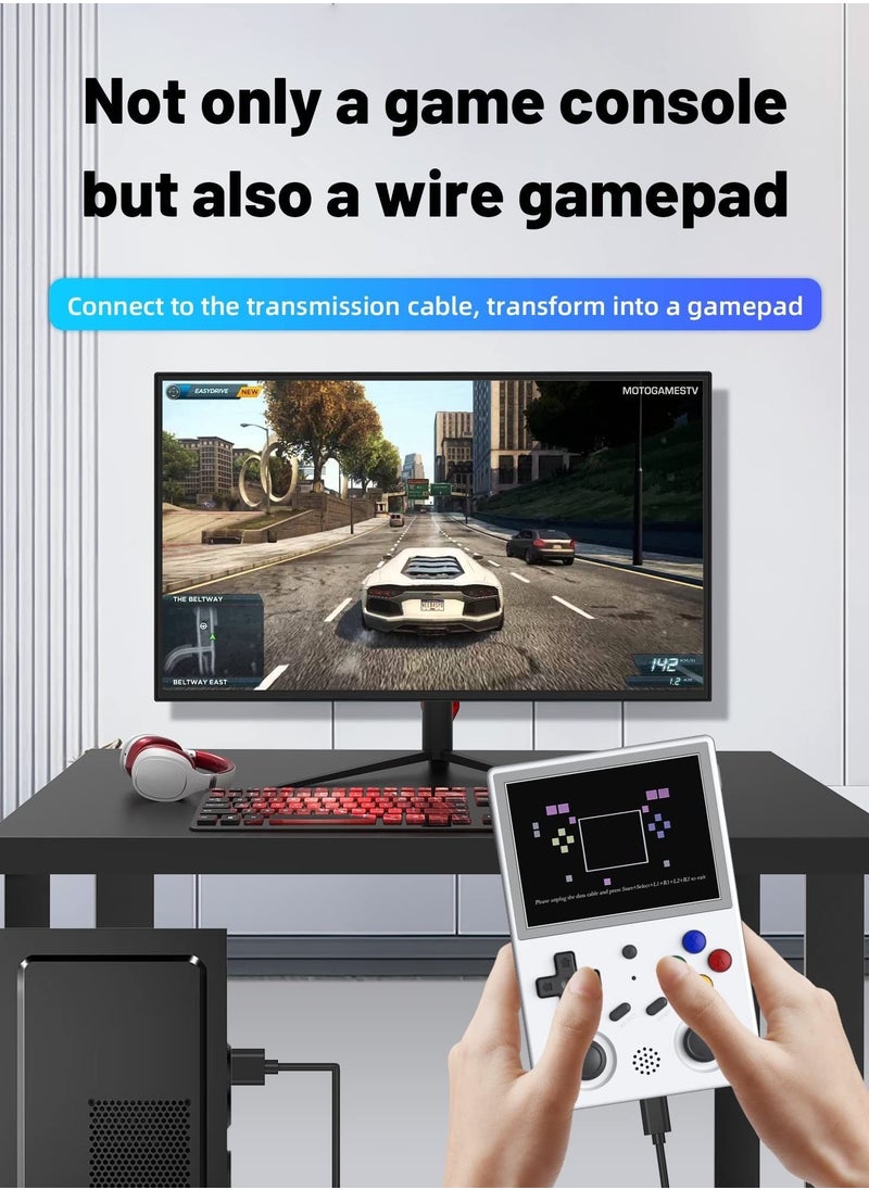ANBERNIC  - RG353V Retro Handheld Game with Dual OS Android 11 and Linux, RG353V with 64G TF Card Pre-Installed 4452 Games Supports 5G WiFi 4.2 Bluetooth (White) - Image 1
