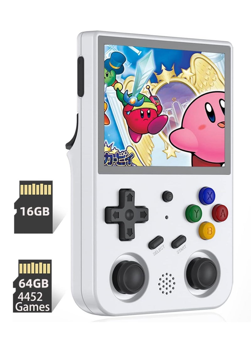 ANBERNIC  RG353V Retro Handheld Game with Dual OS Android 11 and Linux, RG353V with 64G TF Card Pre-Installed 4452 Games Supports 5G WiFi 4.2 Bluetooth (White)  - Image 1