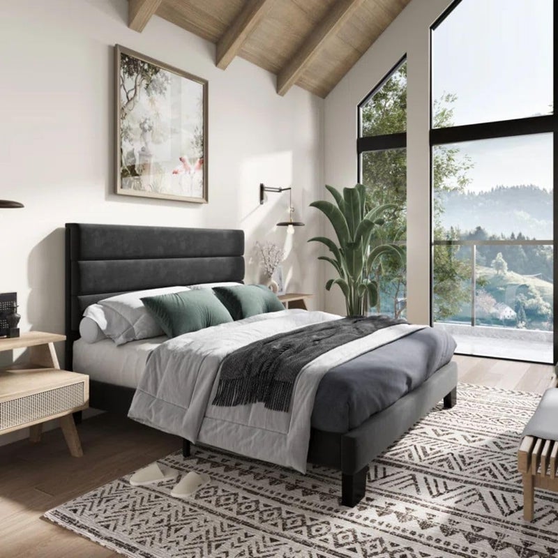 Comfynest Modern Upholstered Platform Bed - Image 1
