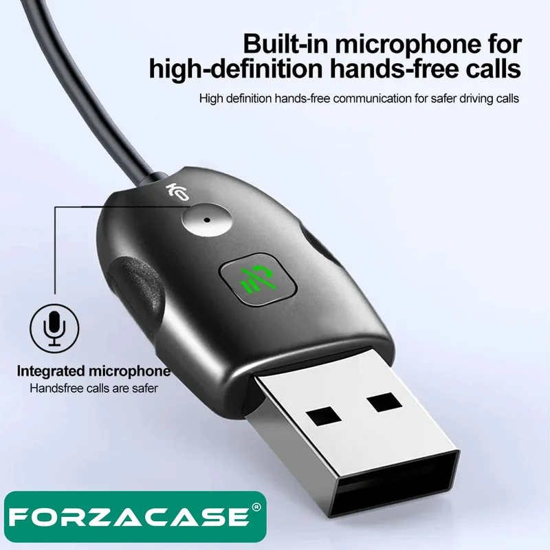 Forzacase Bluetooth 5.0 Fm Transmitter with Aux USB Input 1.2 Meters - FC697
