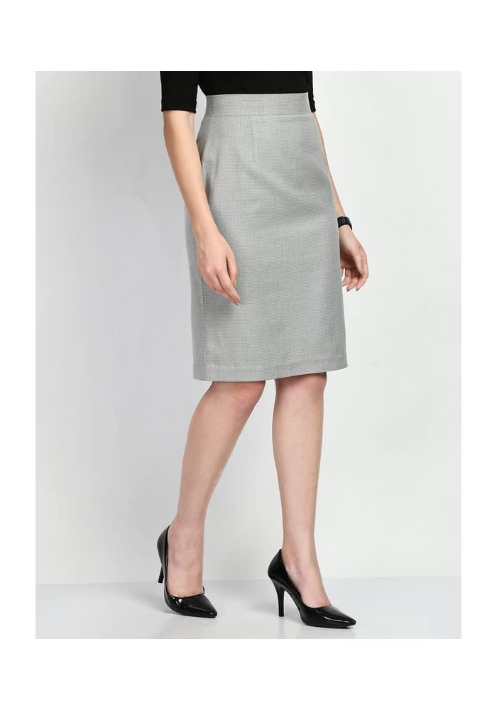 Exude Grey Solid Pencil Skirt for Women - Image 3