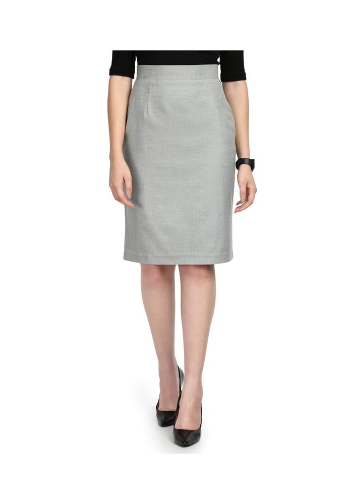 Exude Grey Solid Pencil Skirt for Women - Image 1