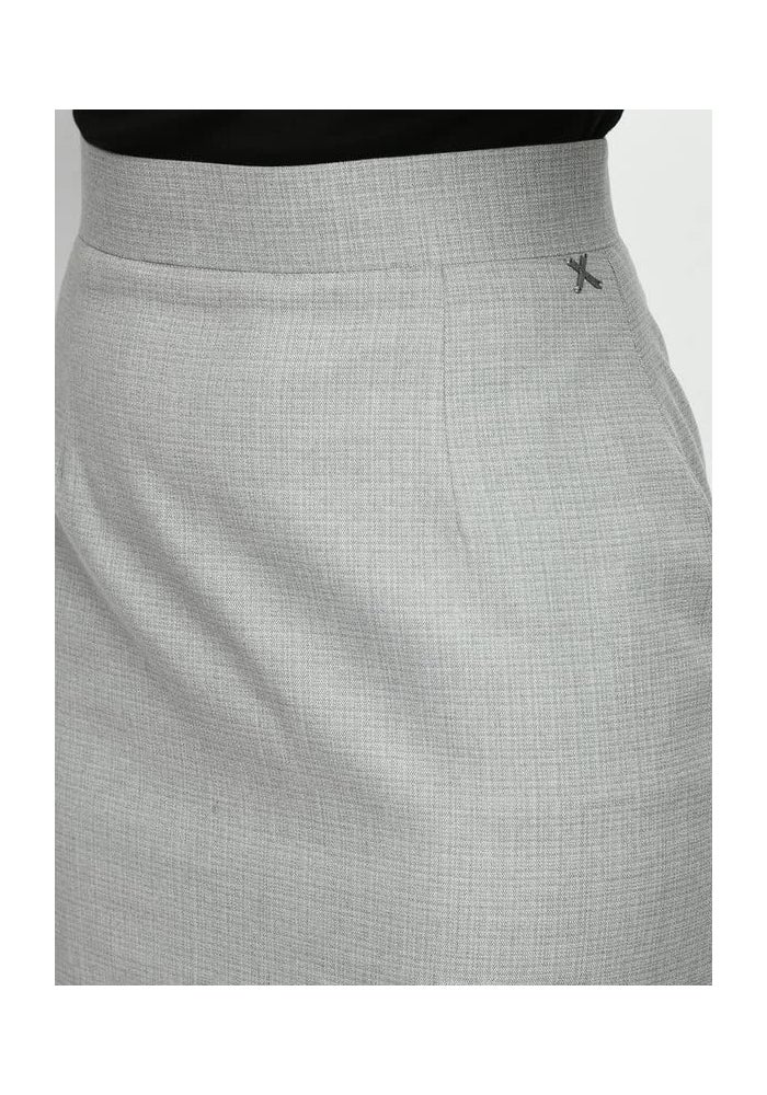 Exude Grey Solid Pencil Skirt for Women - Image 4