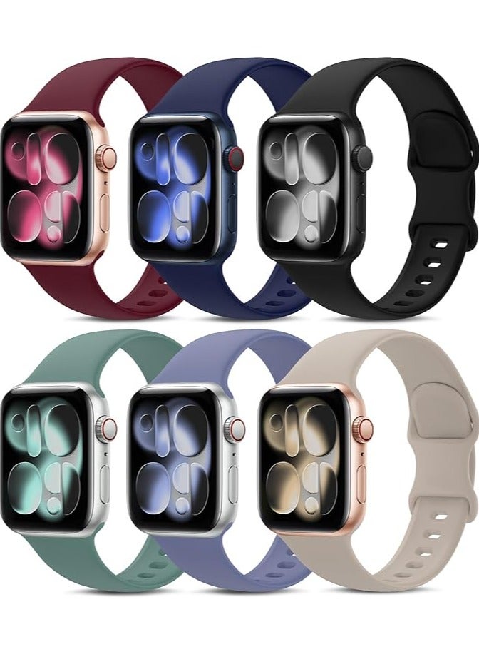 Sport Bands Compatible with Apple Watch Band 38mm 40mm 41mm 42mm(Series 11/10) ,Soft Silicone Waterproof Strap Wristbands Compatible with iWatch Apple Watch Series 11 10 8 7 6 5 4 3 2 1 SE Women Men