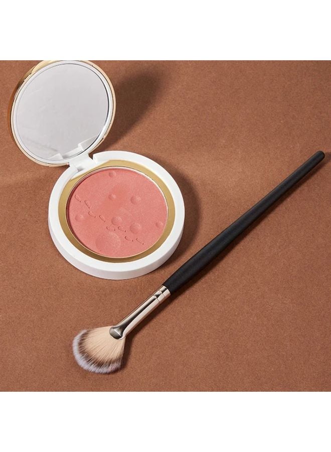 1pc Black Soft Bristle Blush Highlighter Makeup Brush Hypoallergenic Nylon Bristles - Image 4