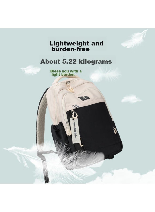 Snoopy Middle School Backpack For Girls, College And High School Students, Casual Lightweight Large Capacity Backpack, Black - Image 4