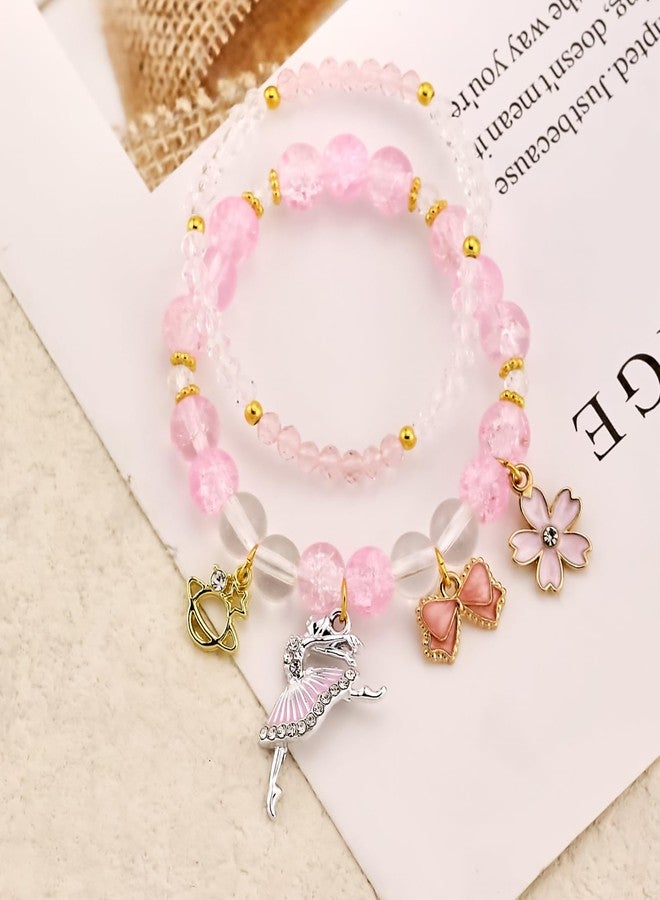 Lookray Ballerina Dance Bracelet Cute Dance Recital Bracelet Cute Ballerina Dances Beaded Bracelet Ballerina Friendship Bracelets Ballerinas Recital Jewellery Accessories Style-B - Image 4
