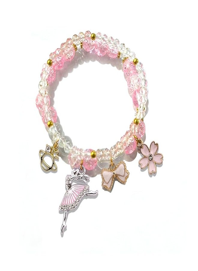 Lookray Ballerina Dance Bracelet Cute Dance Recital Bracelet Cute Ballerina Dances Beaded Bracelet Ballerina Friendship Bracelets Ballerinas Recital Jewellery Accessories Style-B - Image 1