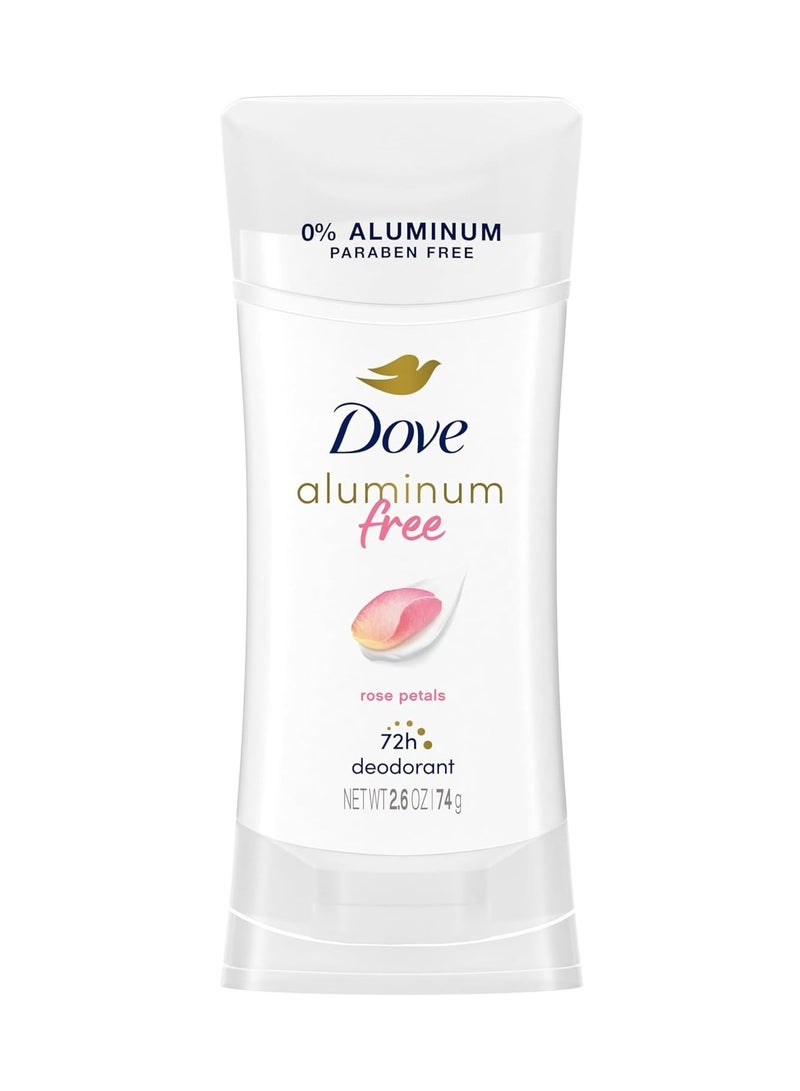 دوف مزيل عرق دوف 0% ألومنيوم غير مهيج للعناية بالإبط بتلات الورد اللطيفة، 2.6 أونصة